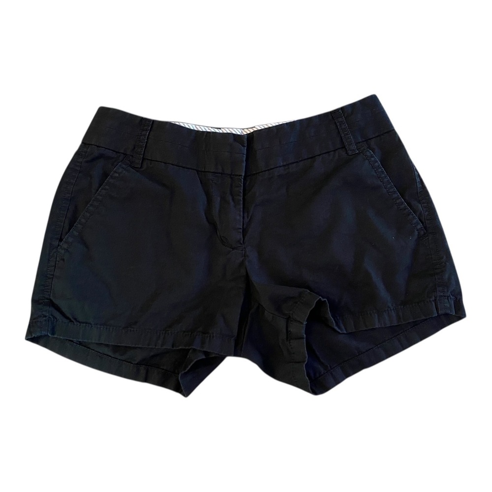 J.Crew Black Chino Shorts Size 00 Women's 100% Cotton 2.5" Inseam